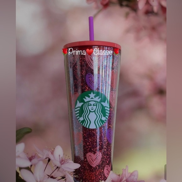 Starbucks Valentines Day Red Glitter Heart Cup Tumbler 24oz New 2022 Target Only - Picture 6 of 8